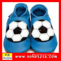 HOT selling blue football cow leather embroidered soft new style nation shoes for baby